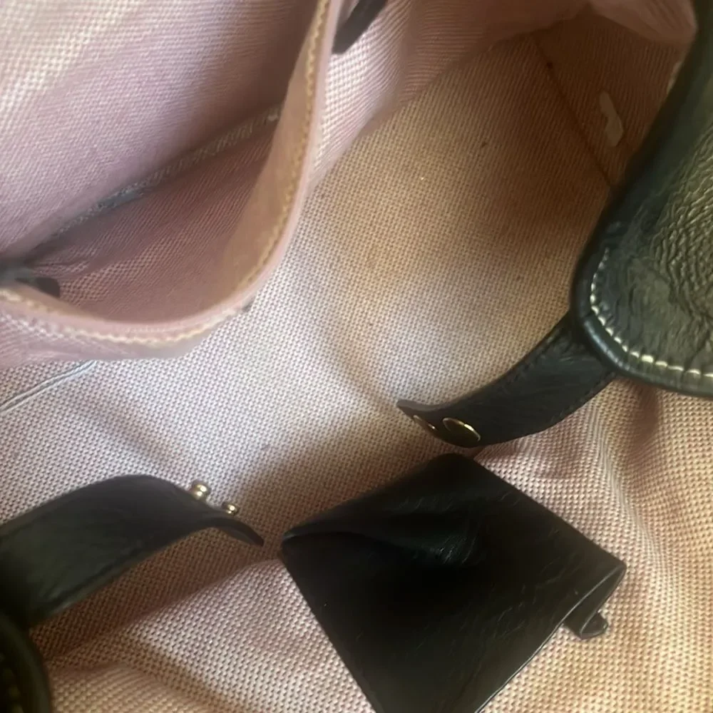 DOONEY & DOURKE BLACK LEATHER CLASP‎ SATCHEL HOBO SHOULDER BAG.